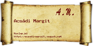 Acsádi Margit névjegykártya